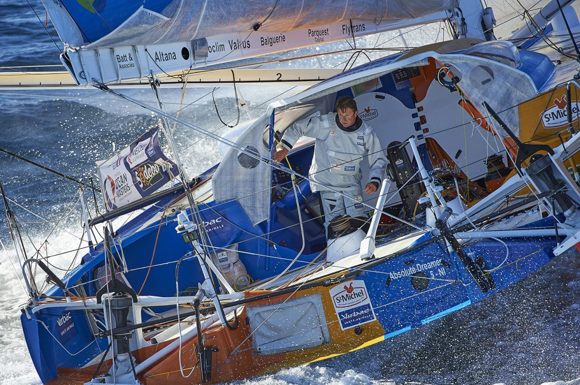 Onboard St Michel–Virbac with skipper Jean-Pierre Dick, currently in seventh. Photo: Yvan Zedda/St Michel-Virbac/Vendée Globe.