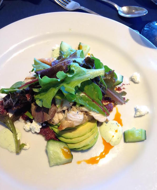 harvest chicken avocado salad, st. francis yacht club fashion show